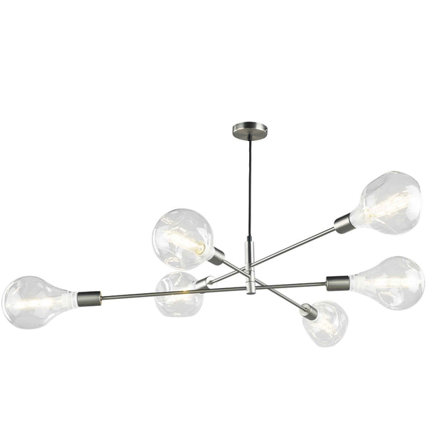 Alana Six Light Pendant in Satin Chrome