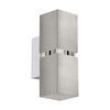 Passa Cube Up & Down Wall Light in Satin Nickel with Chrome Detailing