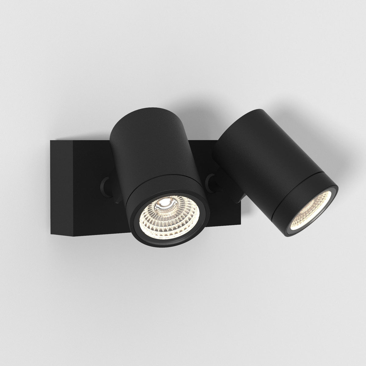 Bayville Twin IP65 Textured Black Adjustable Double 16.4w LED Spotlight