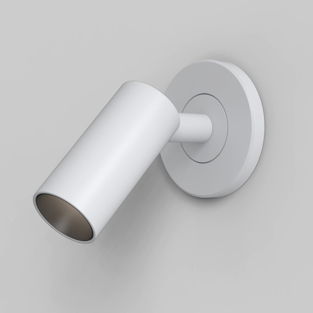 White cylindrical wall light with a circular base