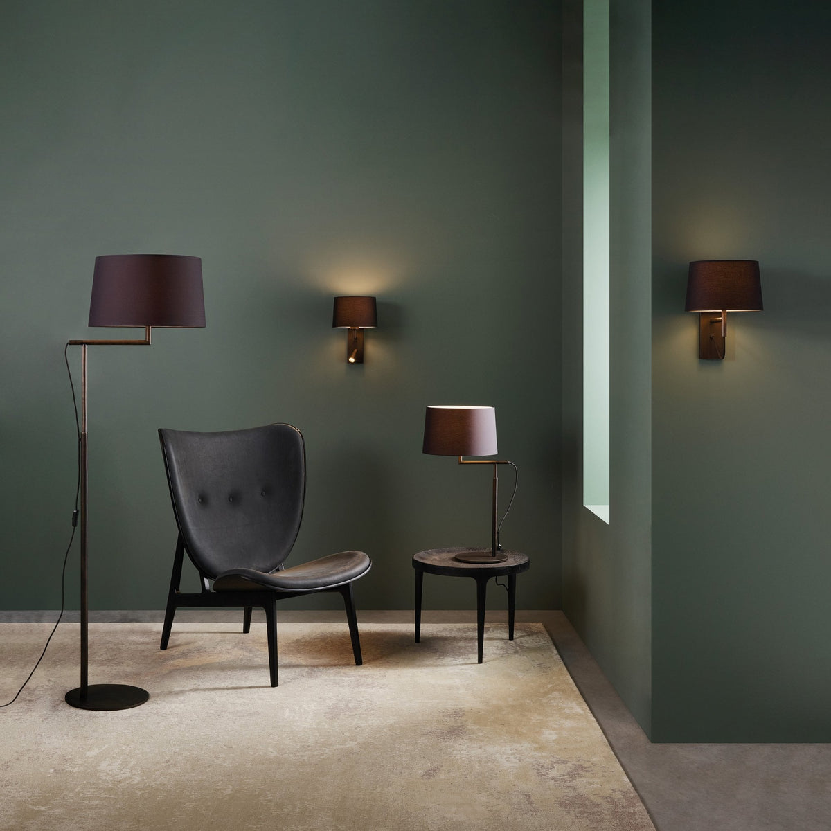 Telegraph Swing Switched Wall Light in Matt Nickel