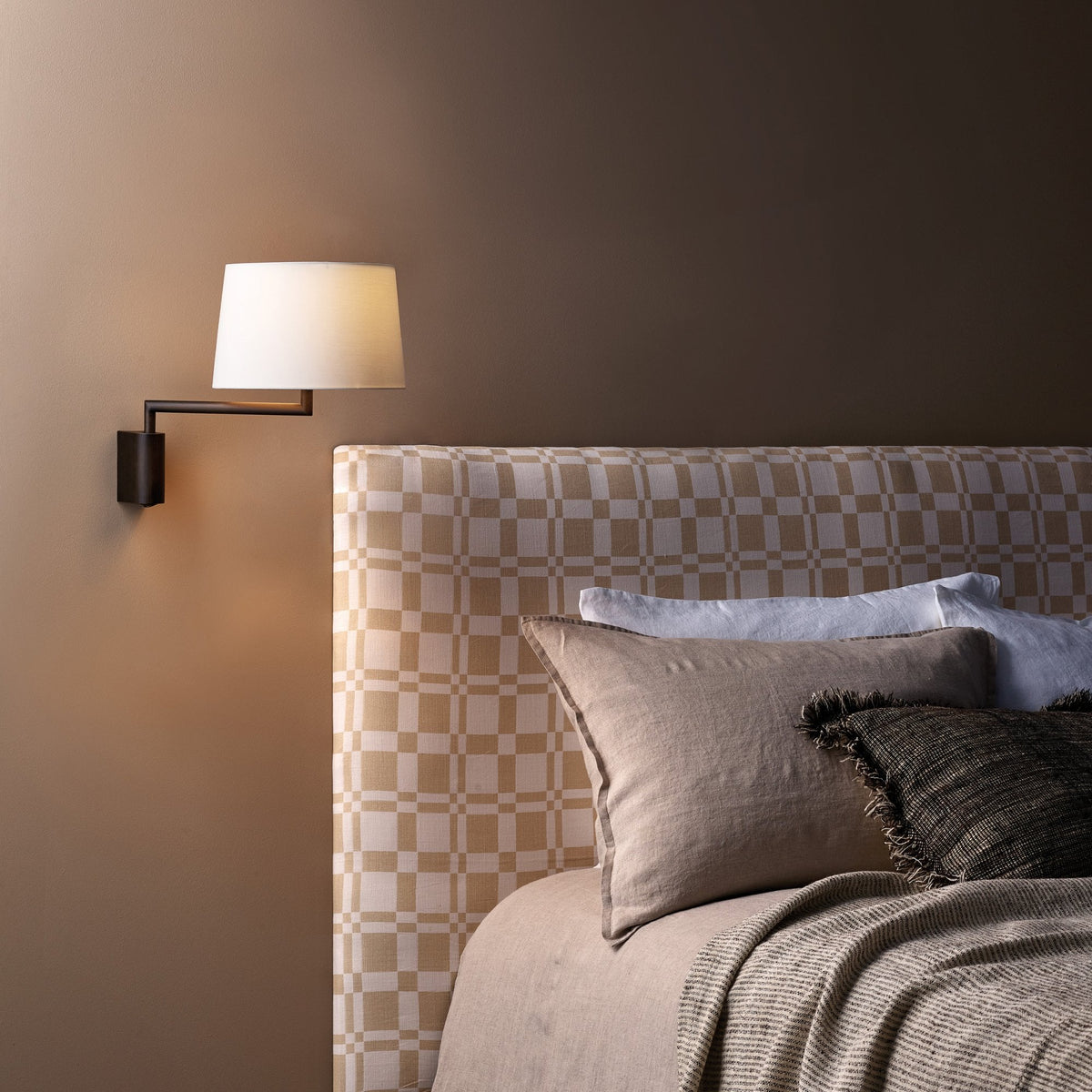 Telegraph Swing Switched Wall Light in Matt Nickel