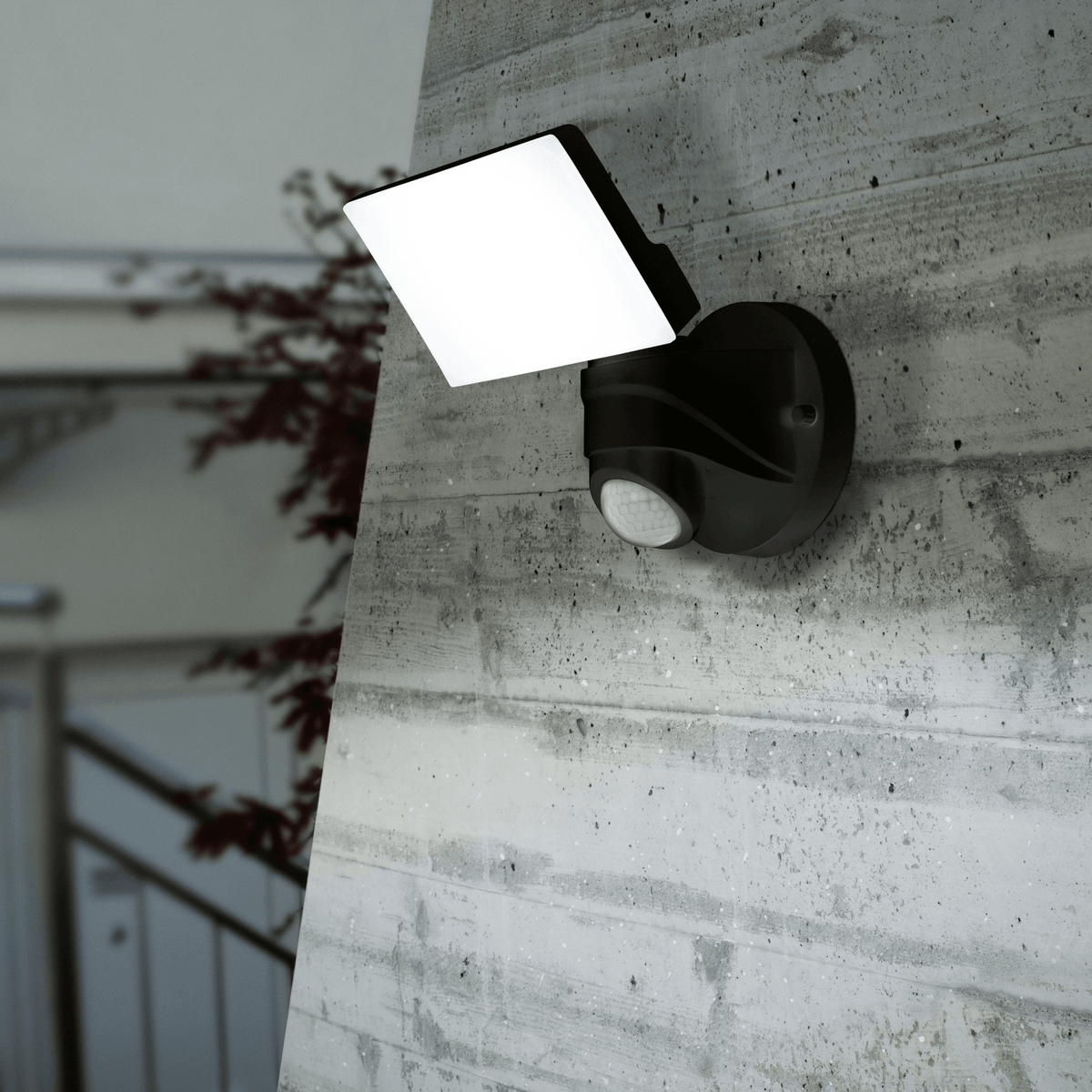 Pagino LED PIR Sensor Outdoor Wall Light in Black