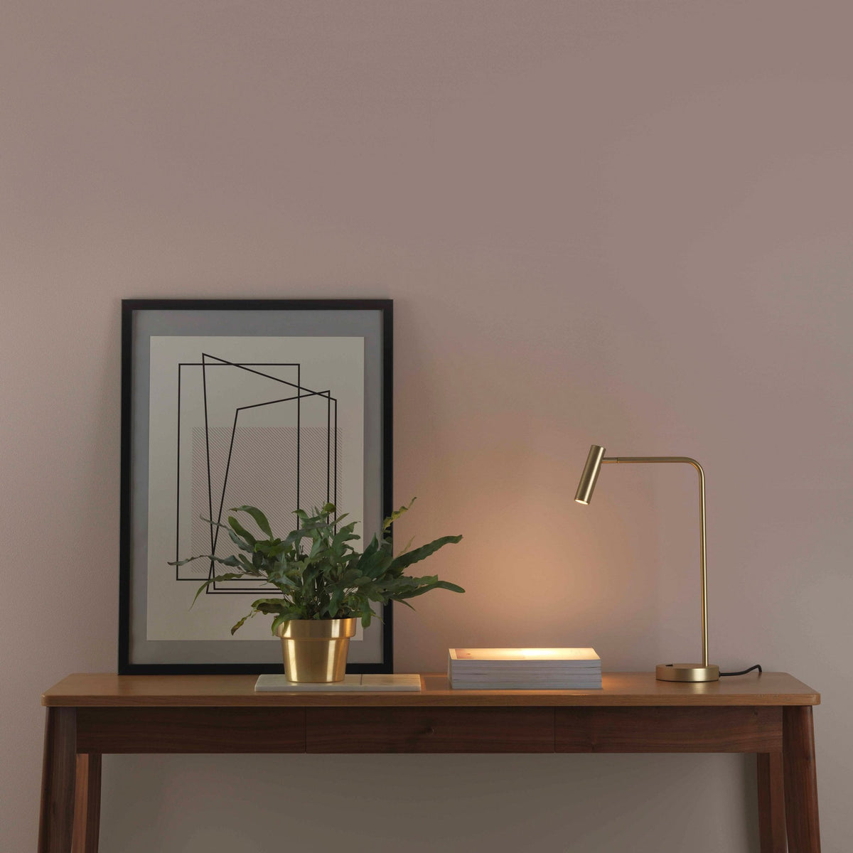 Enna LED Desk Lamp in Matt Gold