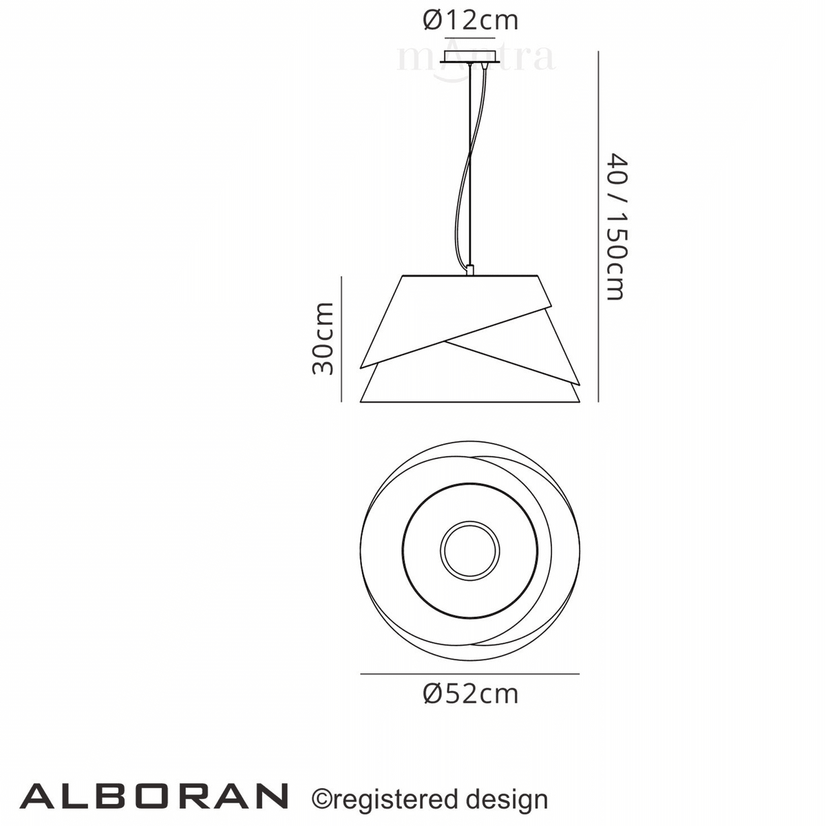 Alboran 520 Large Three Light Pendant Light