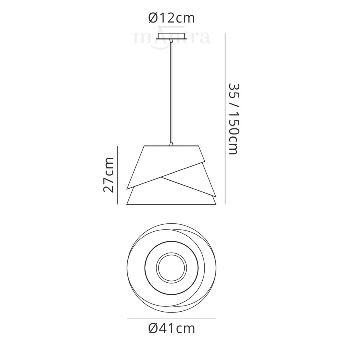 Alboran 410 Medium One Light Pendant Light