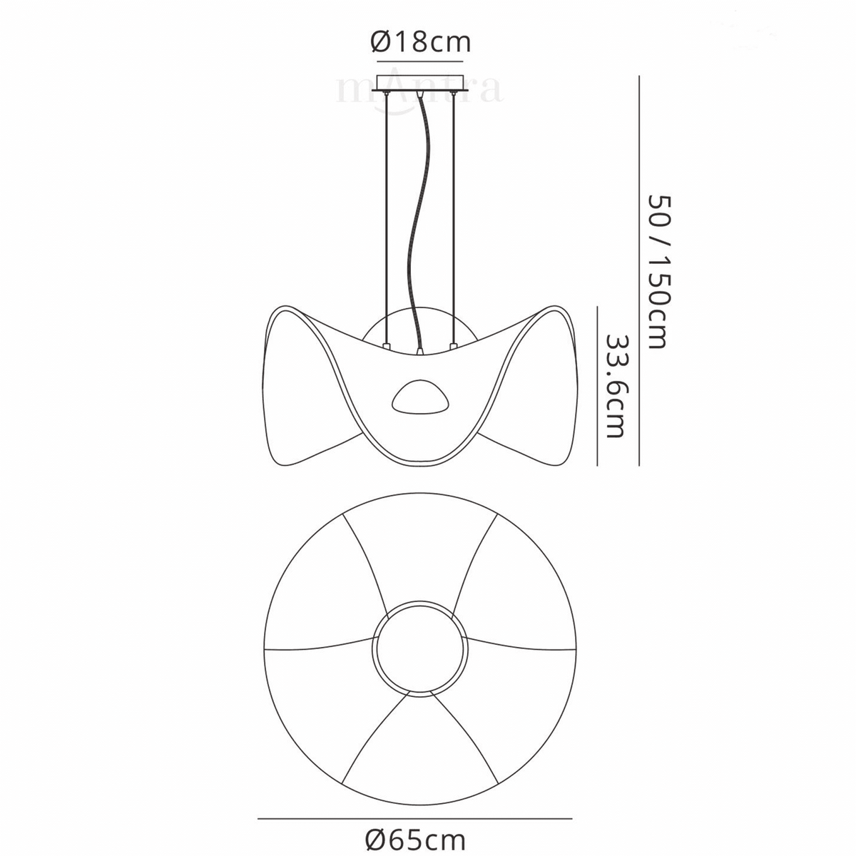 Manta 650 Large LED Pendant Light in White