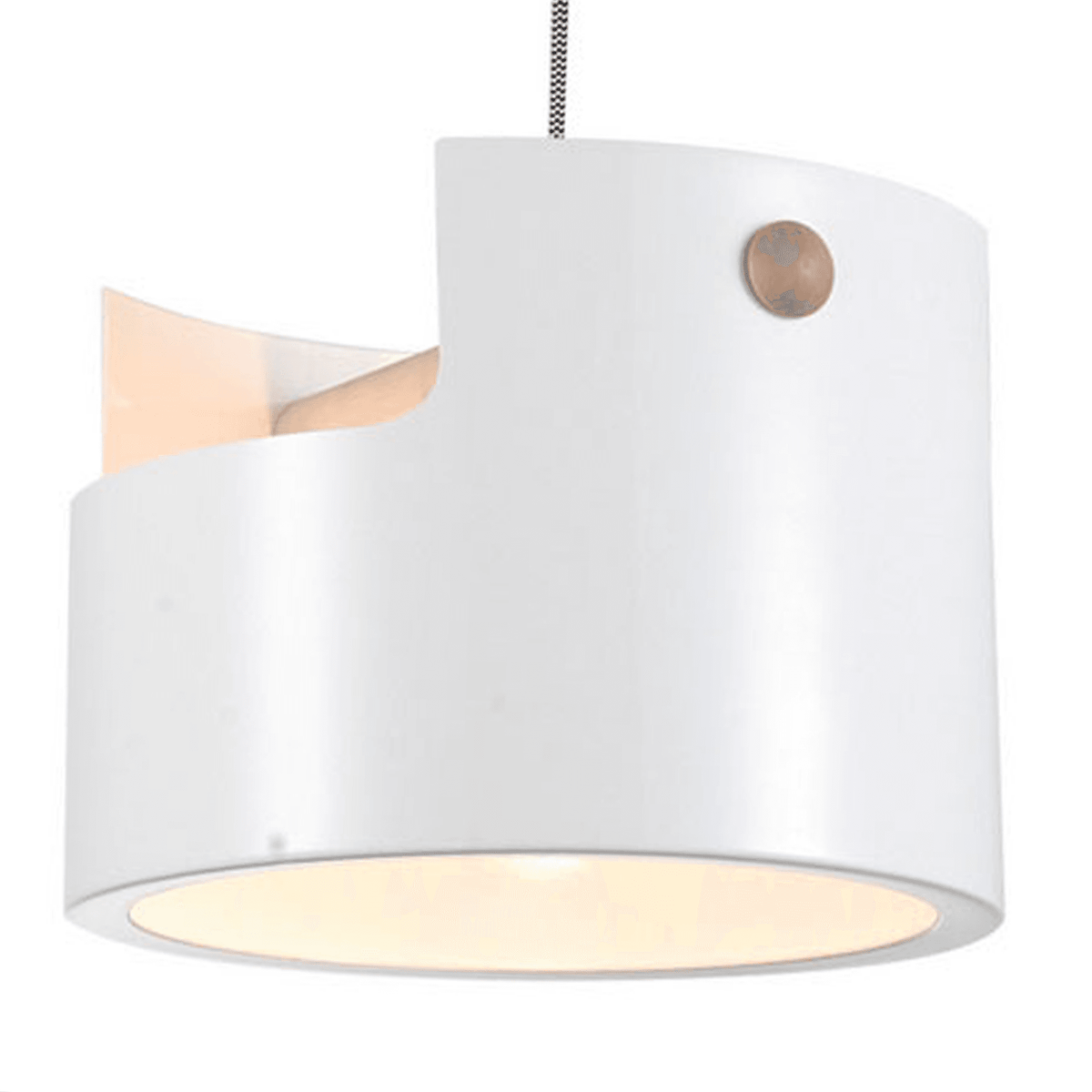 Cube 300 Large Pendant Light in White and Wood