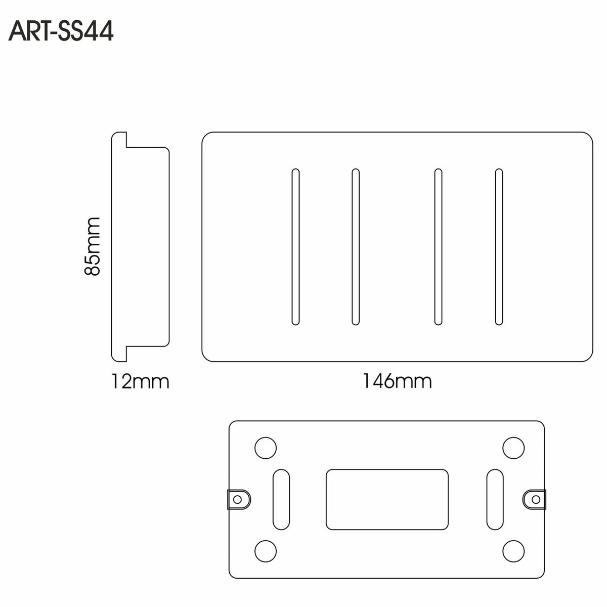 4 Gang 2 Way 10 Amp Rocker Twin Plate Switch in Silver