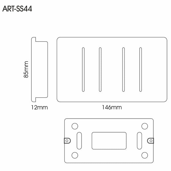 4 Gang 2 Way 10 Amp Rocker Twin Plate Switch in Silver