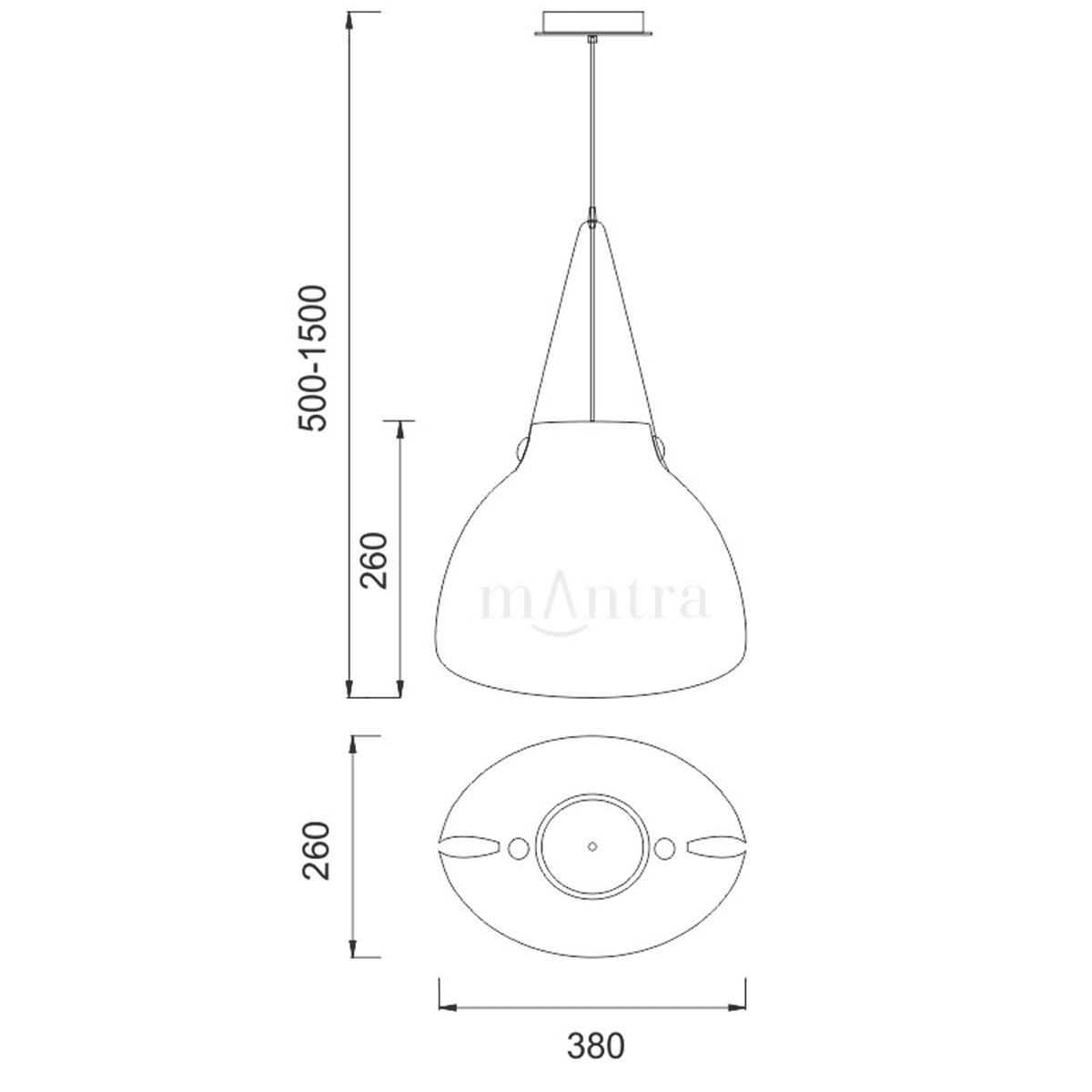 Swiss 380 Medium Pendant Light in White