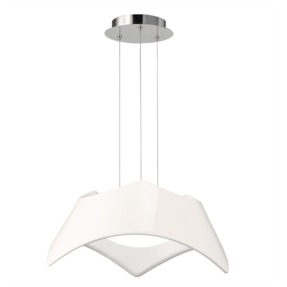 Maui Large LED Pendant Light in Gloss White