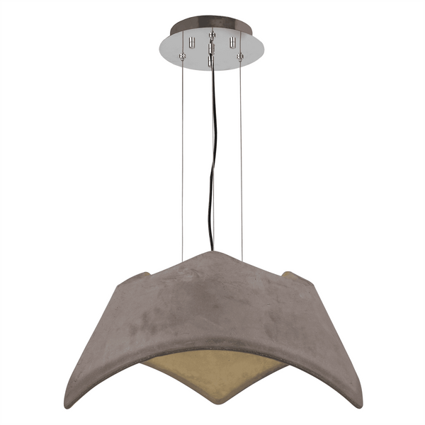 Maui Large 3 Light E27 Pendant Light in Cement Effect
