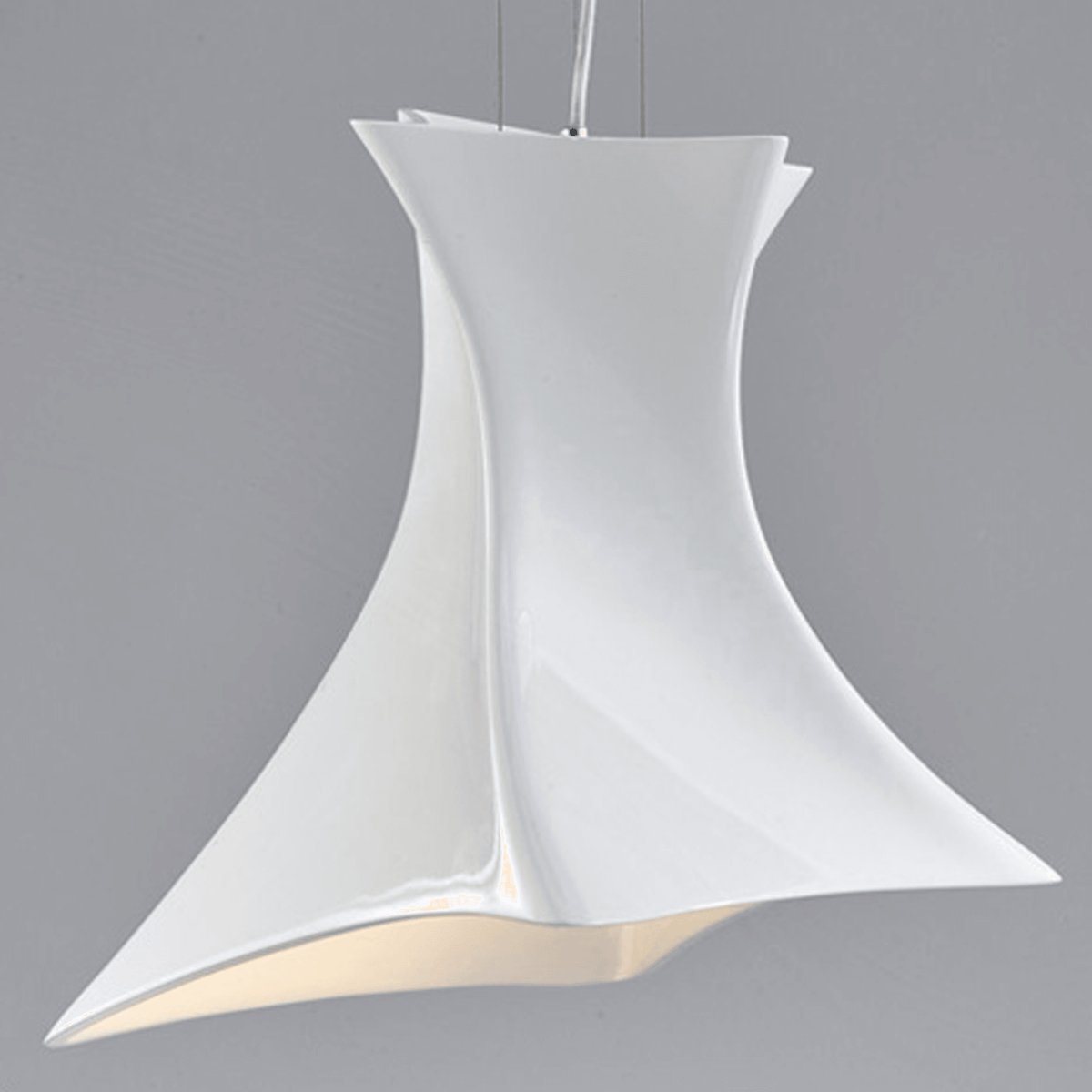 Twist E27 Fibreglass Pendant Light in Gloss White