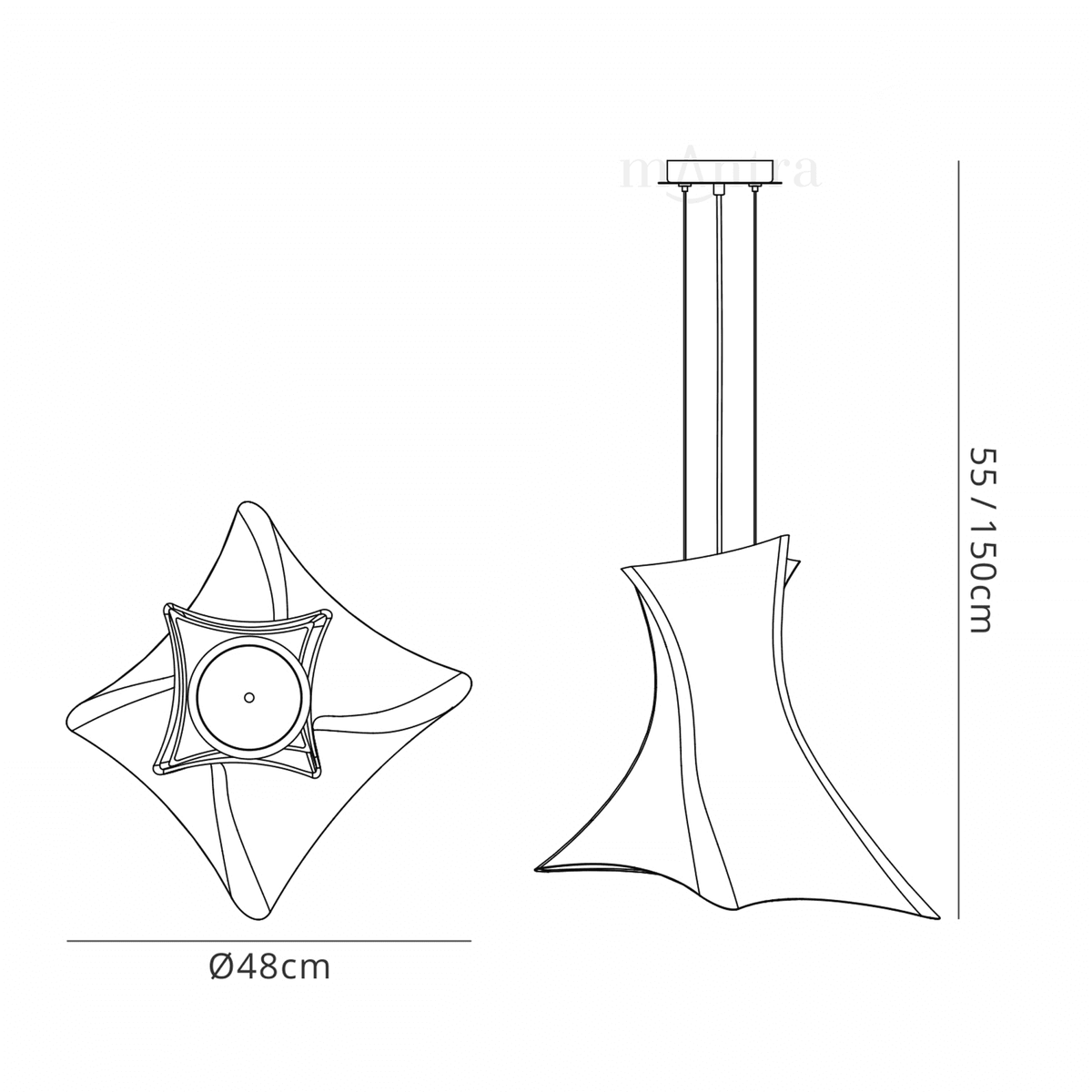 Twist E27 Fibreglass Pendant Light in Gloss White