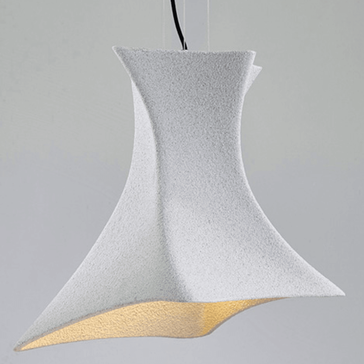 Twist E27 Fibreglass Pendant Light in Cement Effect