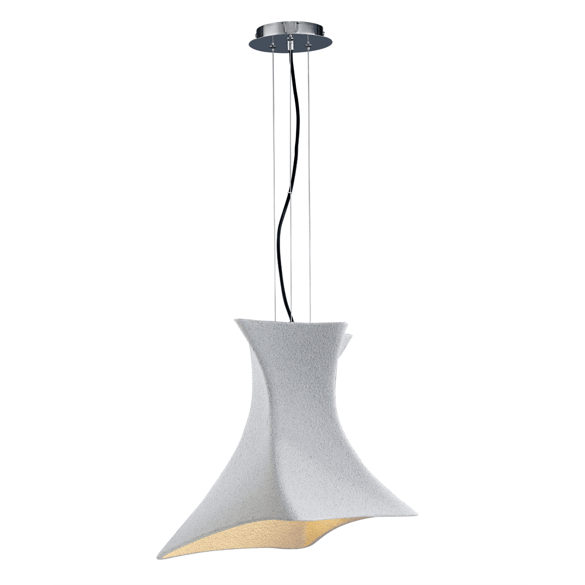 Twist E27 Fibreglass Pendant Light in Cement Effect