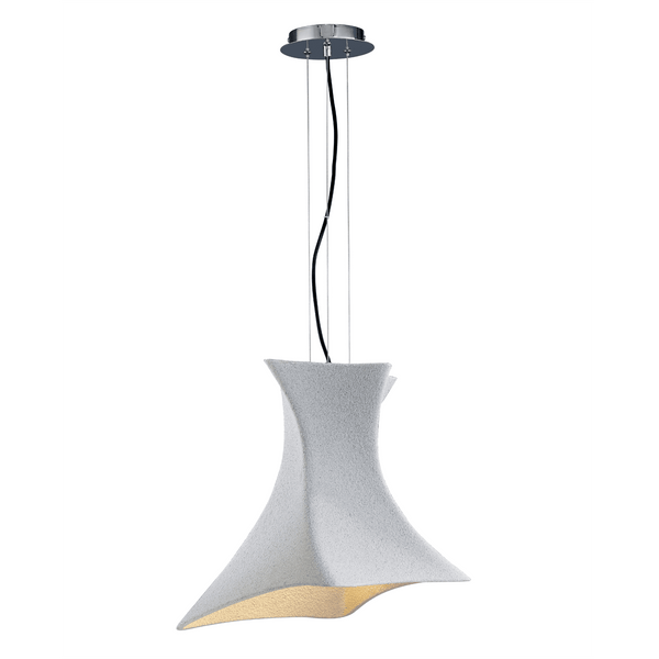 Twist E27 Fibreglass Pendant Light in Cement Effect