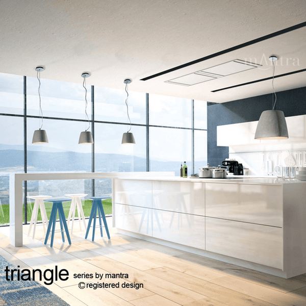 Triangle 220 Small Pendant Light in Cement Effect