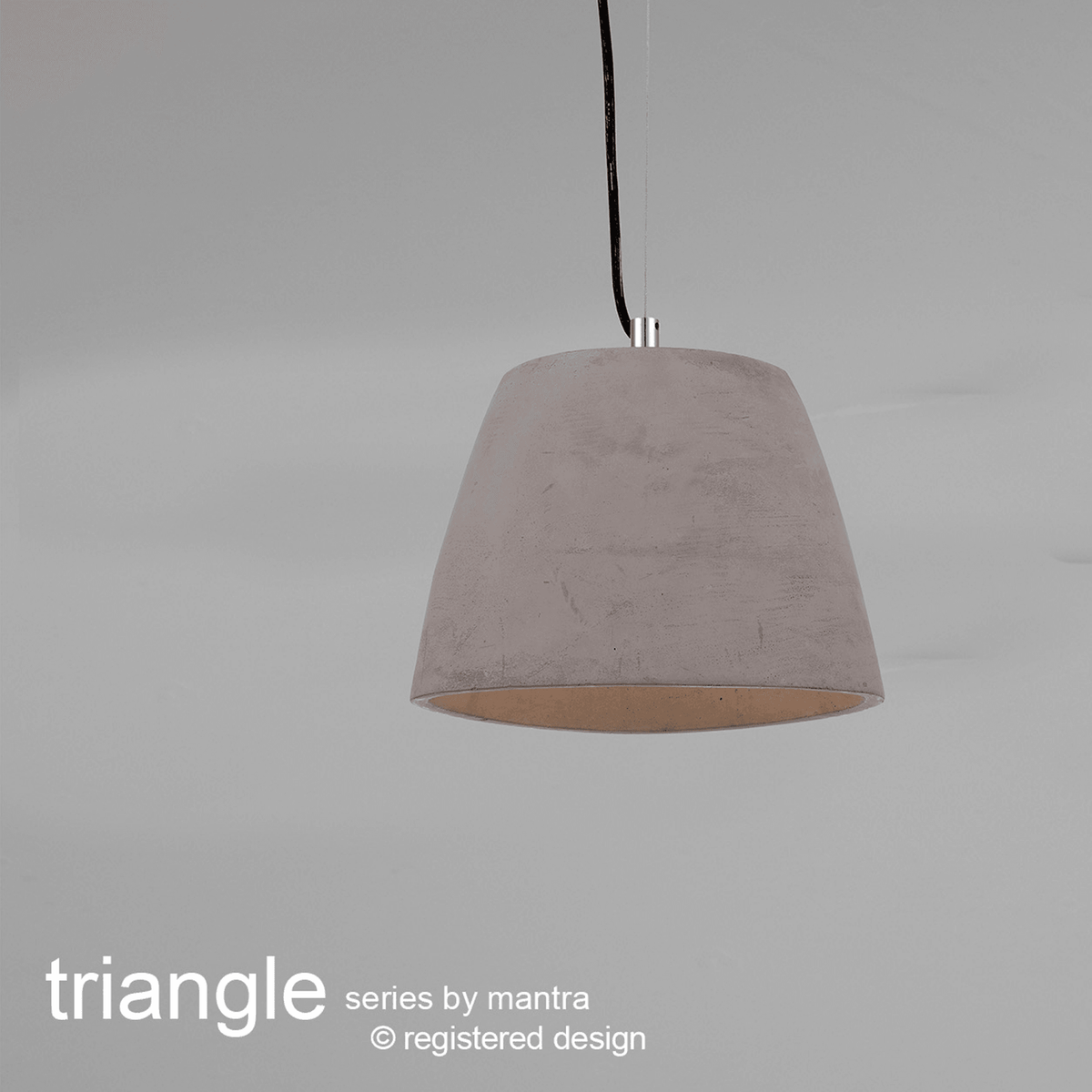 Triangle 220 Small Pendant Light in Cement Effect