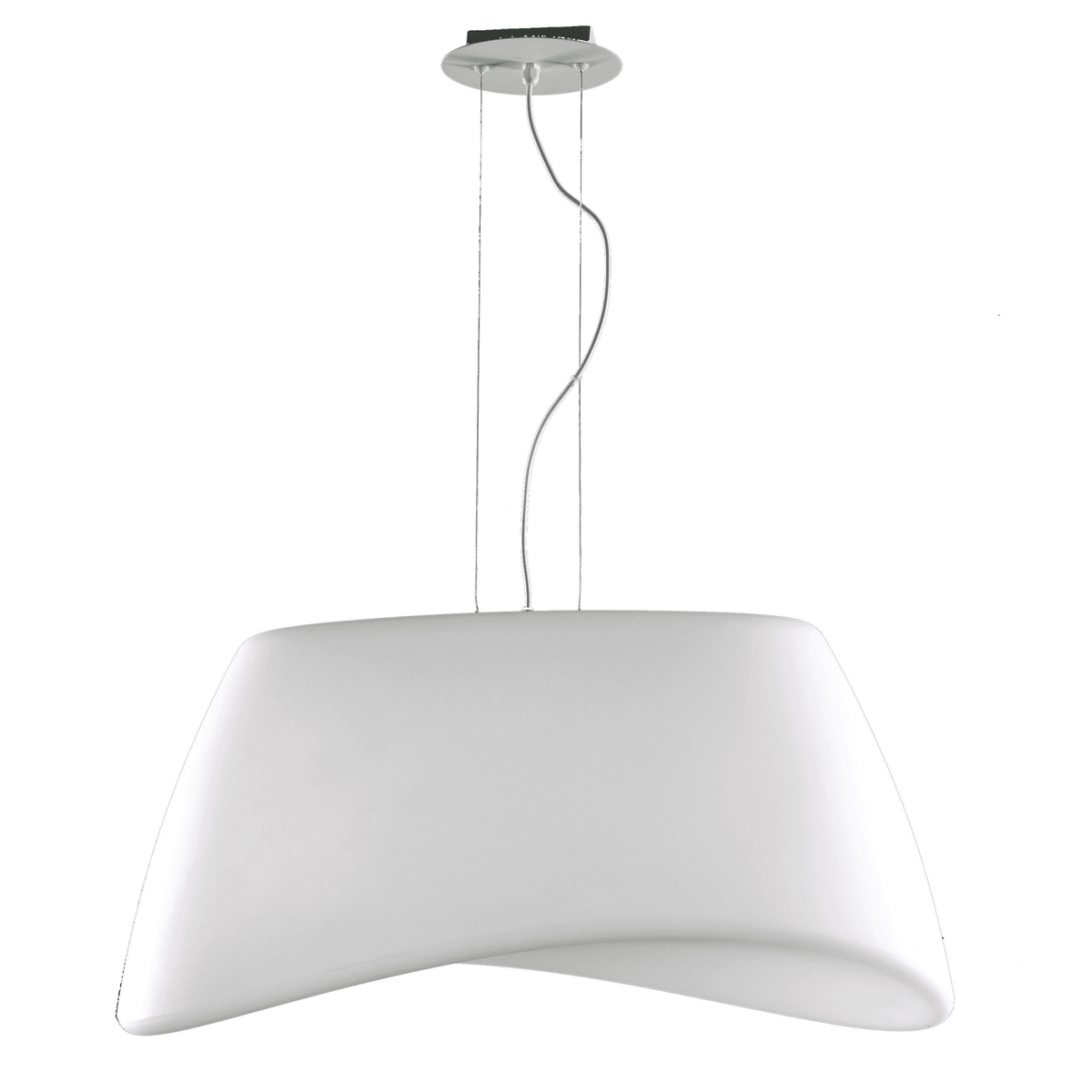 Cool 2 Light Indoor/Outdoor IP44 Oval Pendant in Opal White