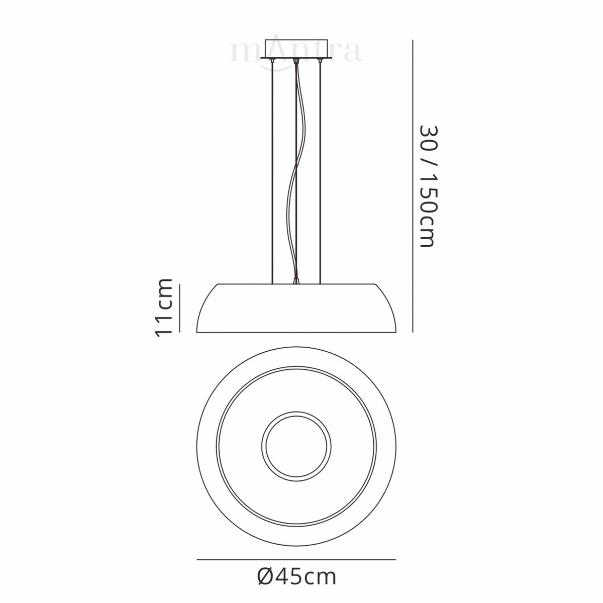 Argenta 450 LED Pendant Light in White