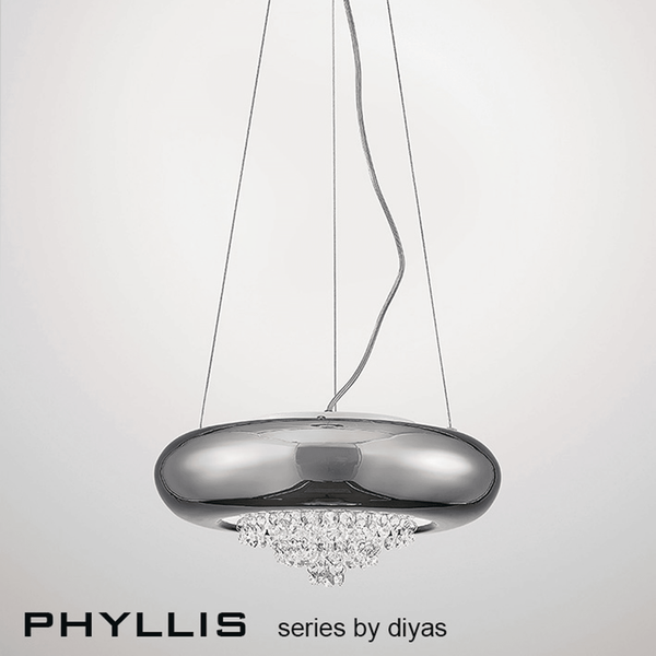 Phyllis Large 3 Light Pendant Light in Polished Chrome