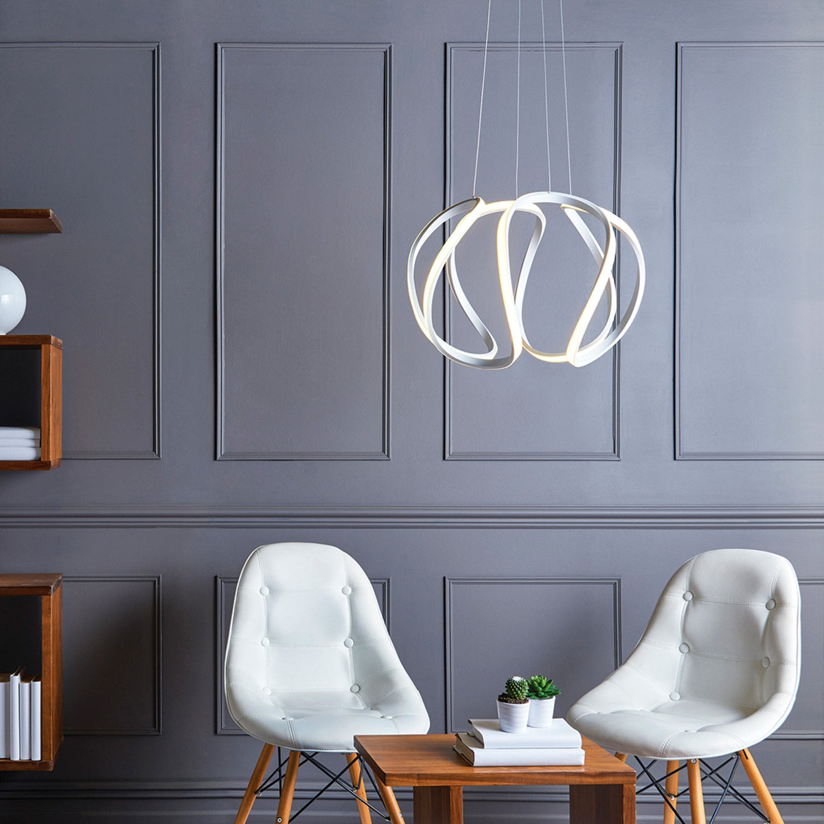 Alonsa LED Pendant Small in White