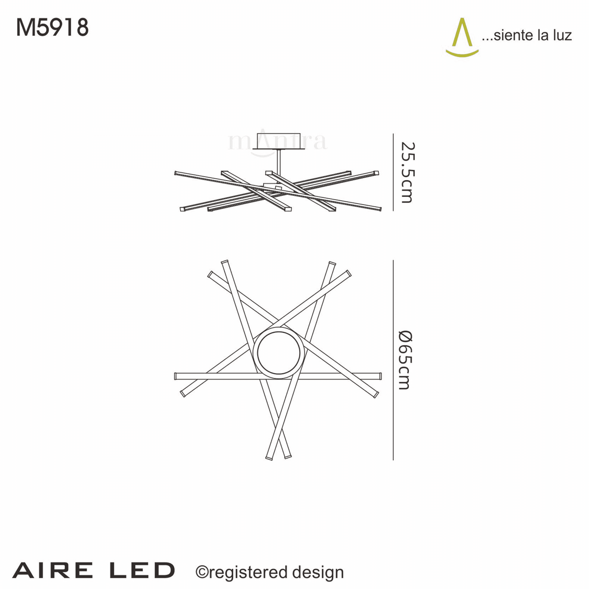 Star Large LED Dimmable Semi Flush Ceiling Light In Chrome
