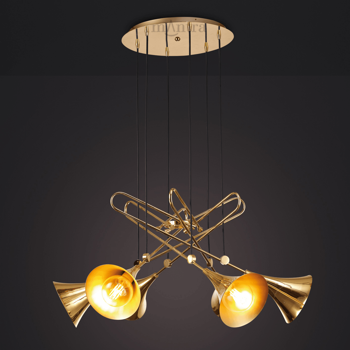 Jazz Oro 6 Light Pendant in Polished Gold