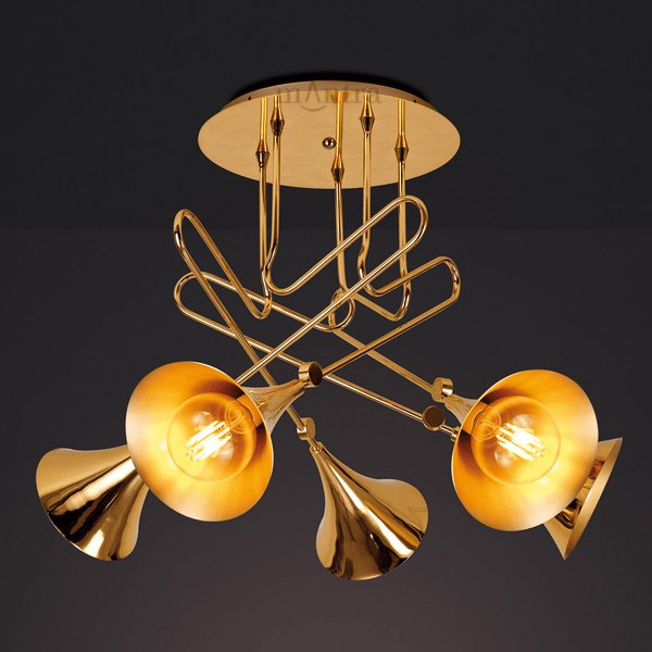 Jazz Oro 5 Light Ceiling Light in Polished Gold