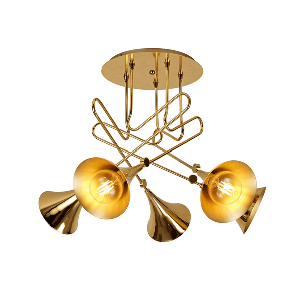 Jazz Oro 5 Light Ceiling Light in Polished Gold