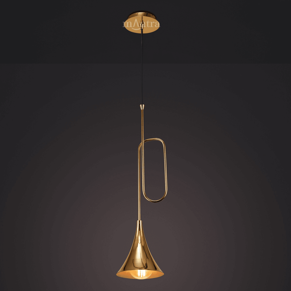 Jazz Oro Single Pendant Light in Polished Gold