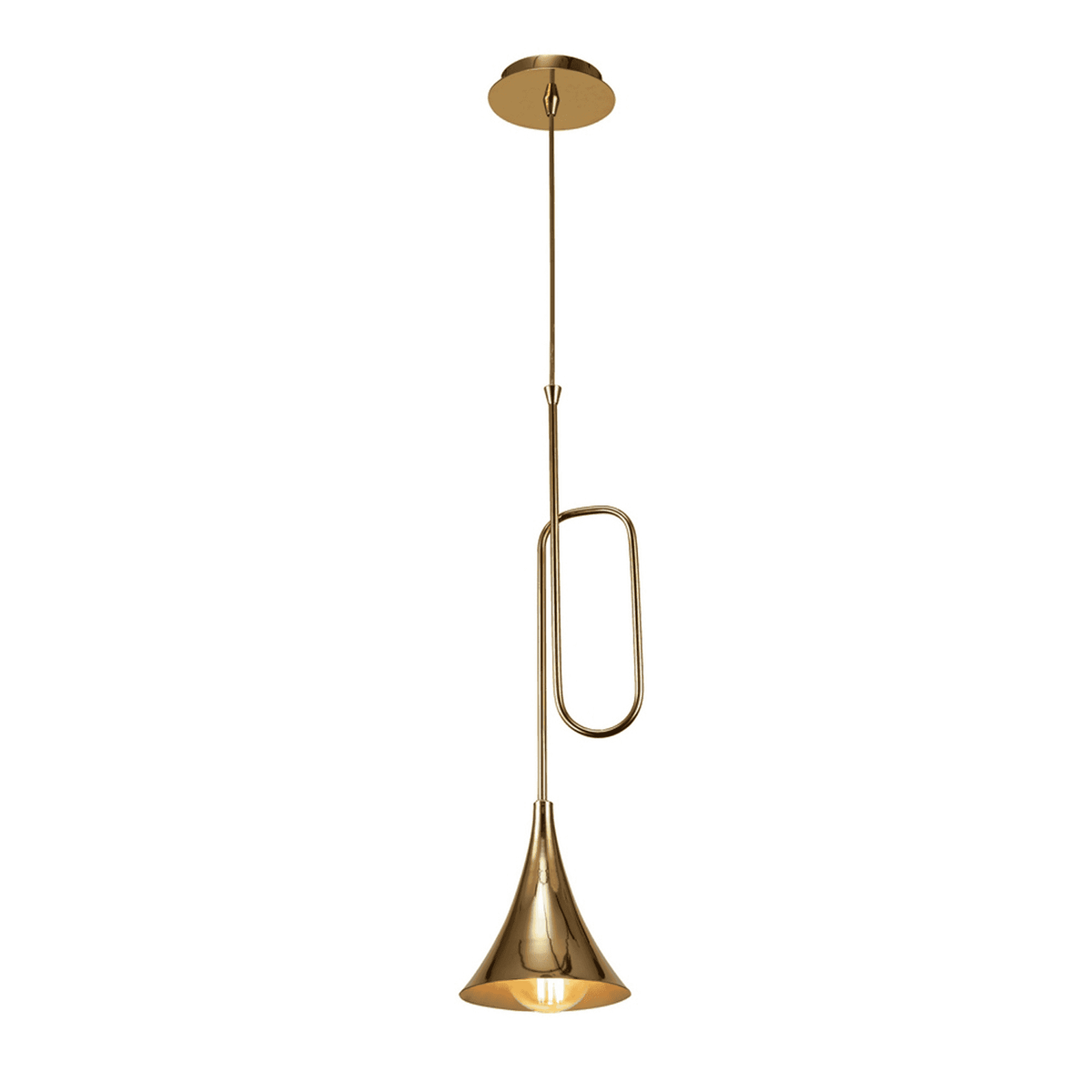 Jazz Oro Single Pendant Light in Polished Gold