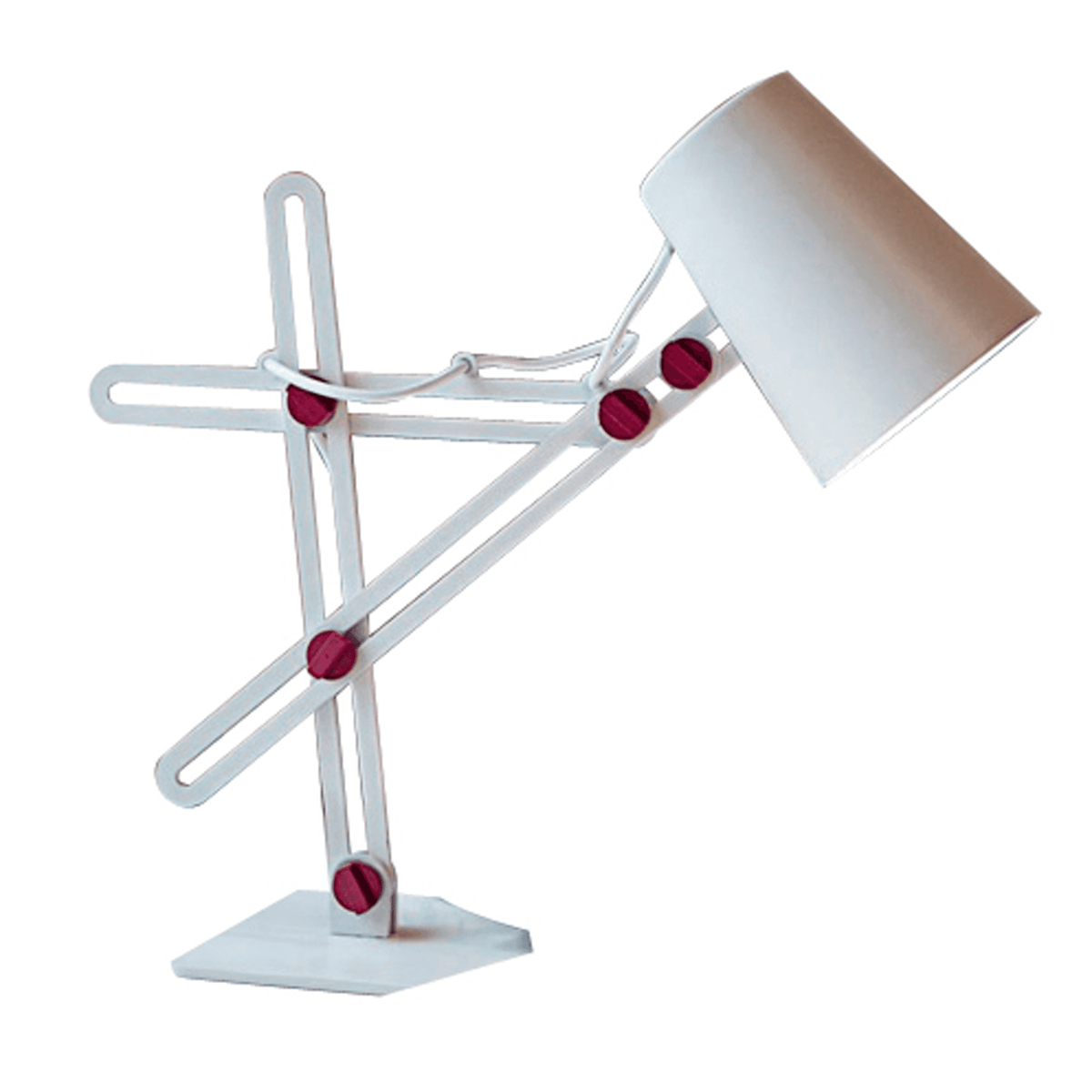 Looker Adjustable Desk Lamp in White and Purple