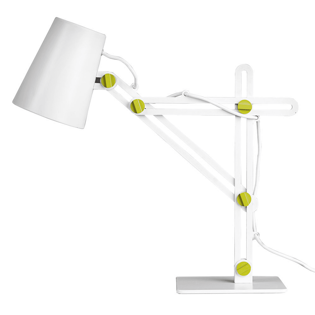 Looker Adjustable Desk Lamp in White and Green
