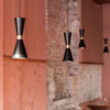 Cairo Contemporary Pendant Light Matt Black and Brass
