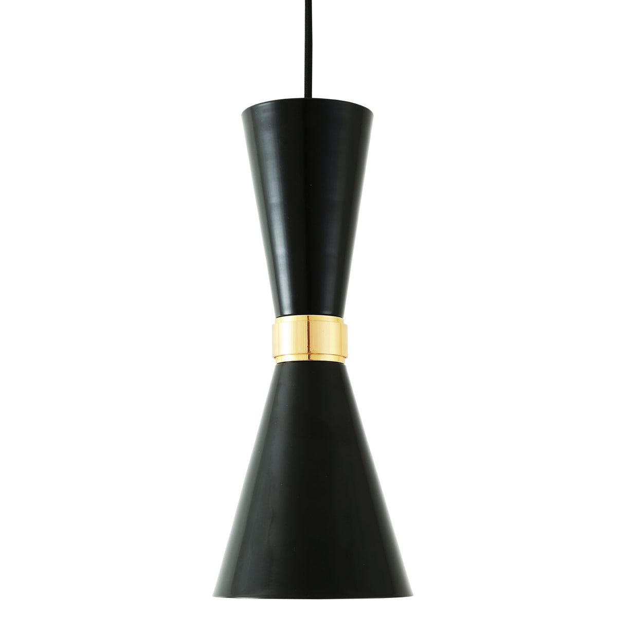 Cairo Contemporary Pendant Light Matt Black and Brass
