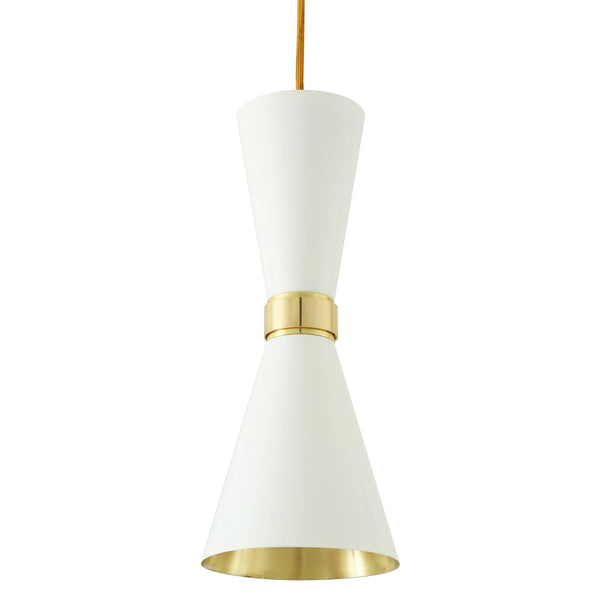 Cairo Contemporary Pendant Light White and Brass