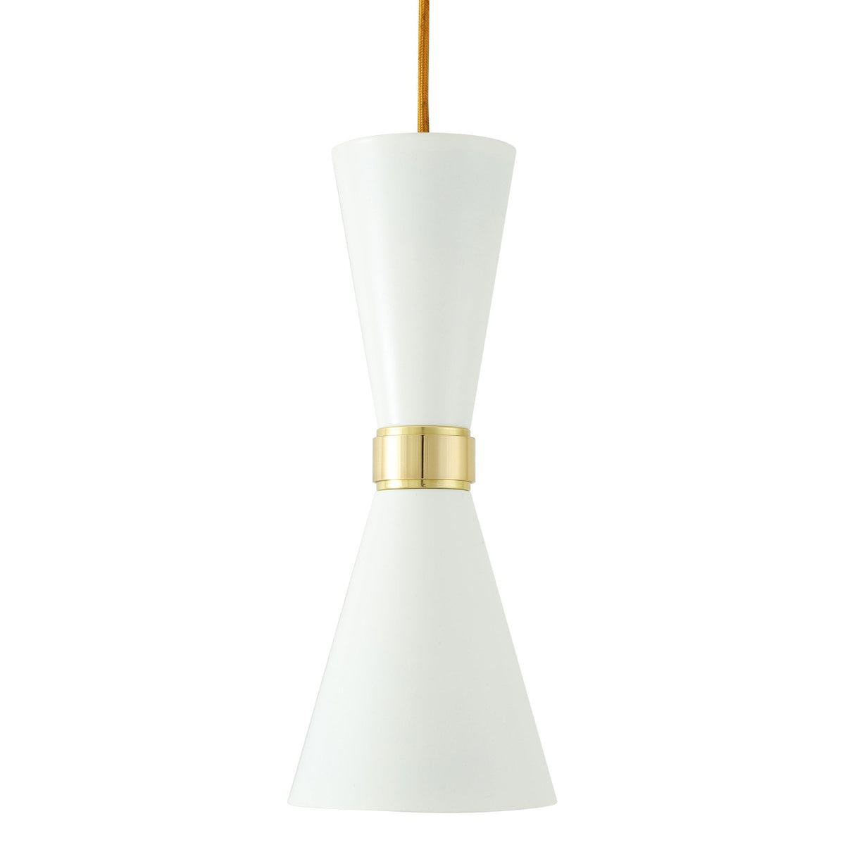 Cairo Contemporary Pendant Light White and Brass