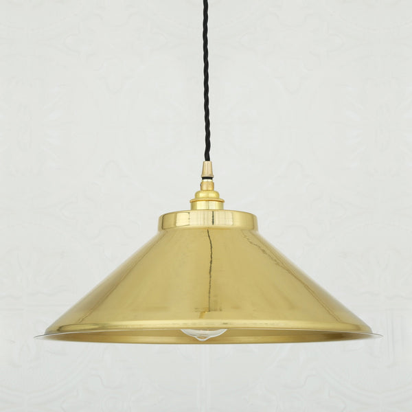 Rio E27 Vintage Pendant Light in Polished Brass