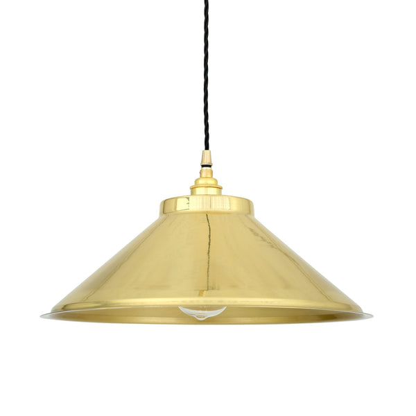 Rio E27 Vintage Pendant Light in Polished Brass