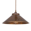 Rio E27 Vintage Pendant Light in Antique Brass