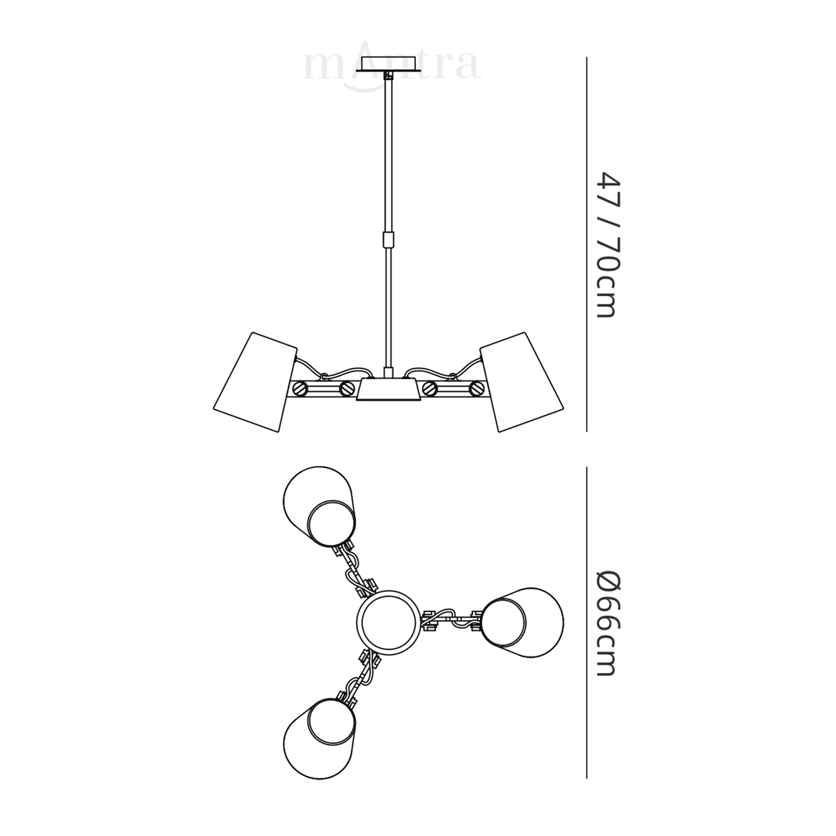 Looker 3 Light Adjustable Pendant in White and Beech Wood