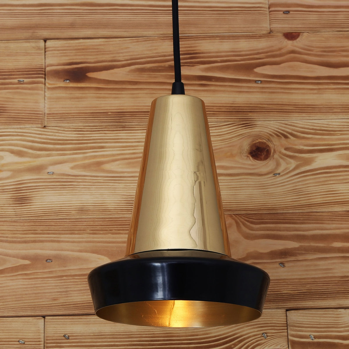 Malabo G9 16cm Pendant Light in Black and Brass