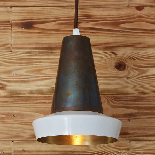 Malabo G9 16cm Pendant Light in White and Antique Silver