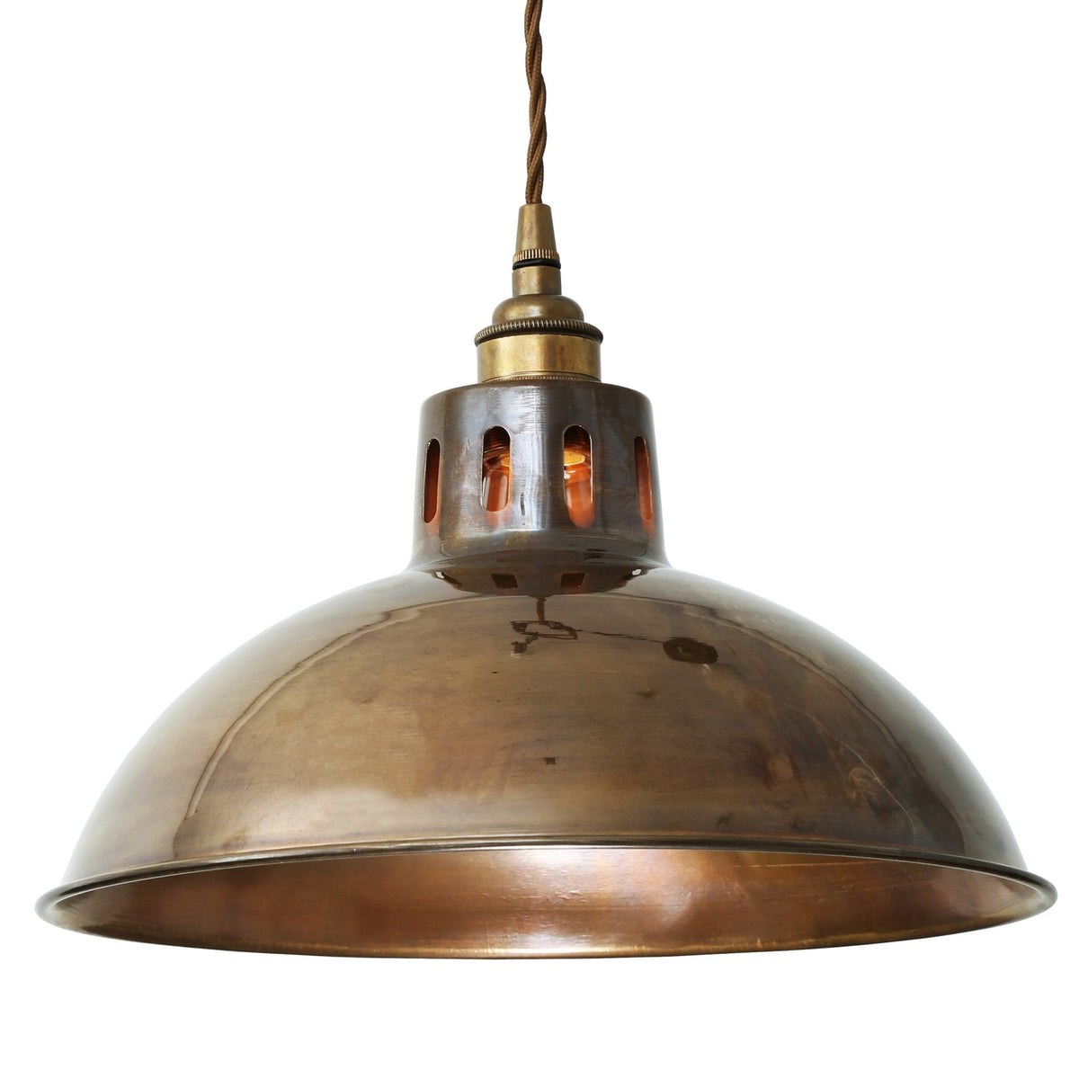Paris Industrial Pendant Light in Antique Brass