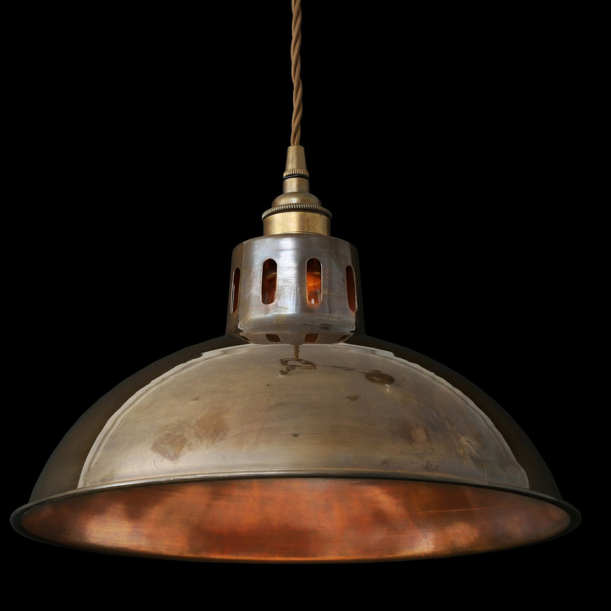 Paris Industrial Pendant Light in Antique Brass