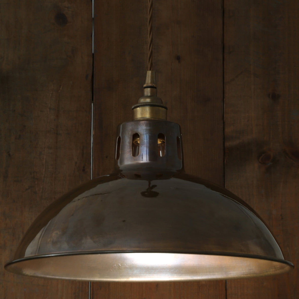 Paris Industrial Pendant Light in Antique Brass