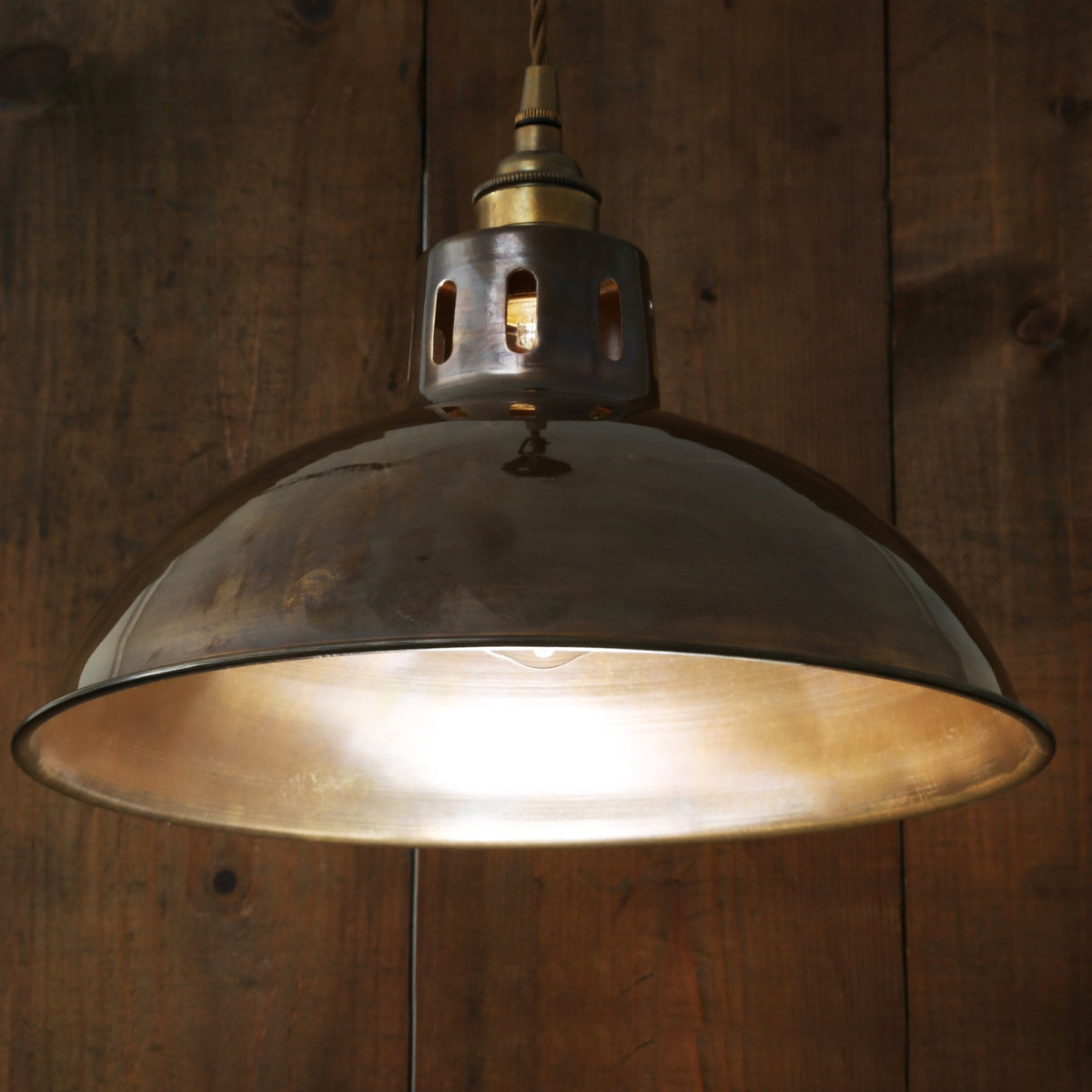 Paris Industrial Pendant Light in Antique Brass